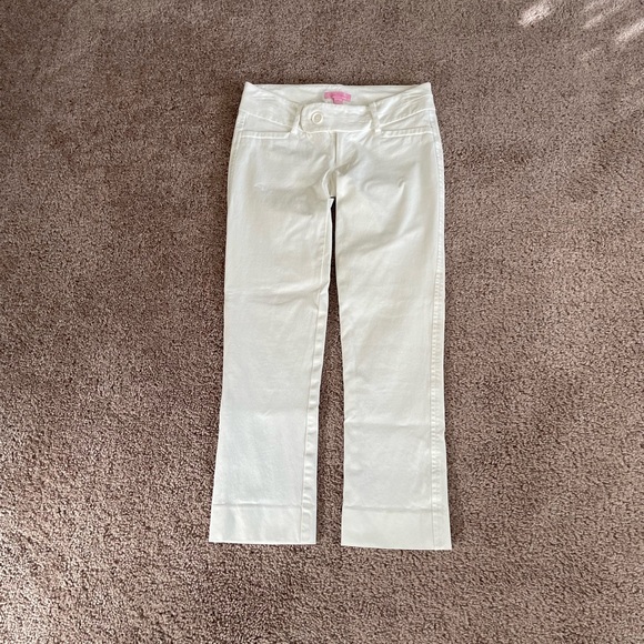 Low Rise Lilly Pulitzer Ankle Crop Pants White Resort Size 00 - Picture 3 of 6